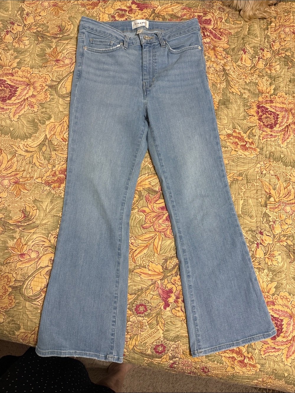 Frame Light Wash Flare Jeans